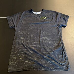 Men’s Batman Activewear T-Shirt Large Black Neon Logo Gym Performance Tee